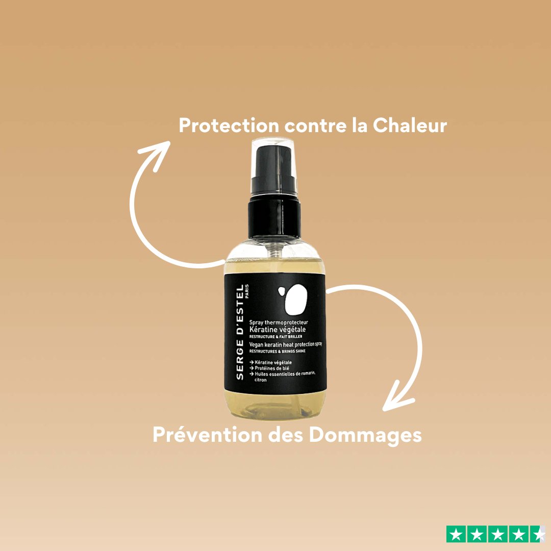 Spray thermoprotecteur à la kératine végétale, citron & romarin - BOUCLOR BOX